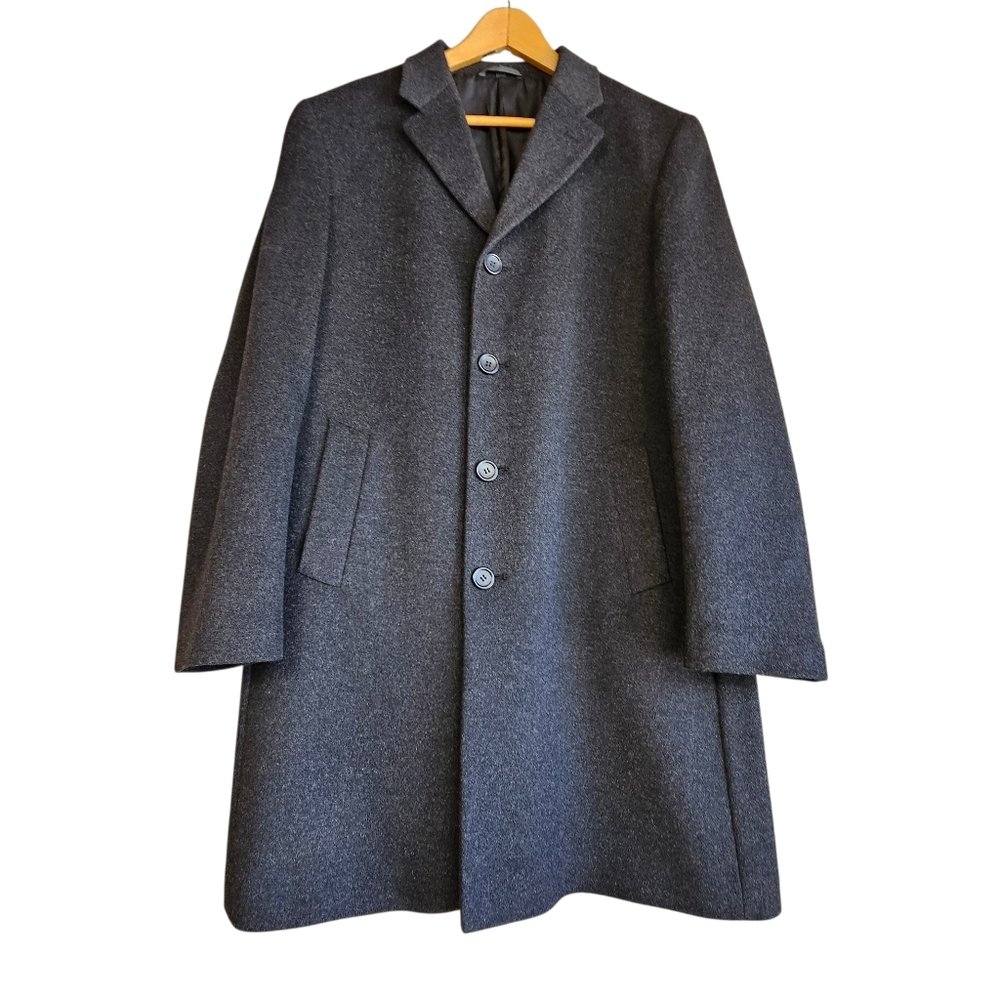 Marc Martin Men's Wool & Cashmere Classic Gray Overcoat